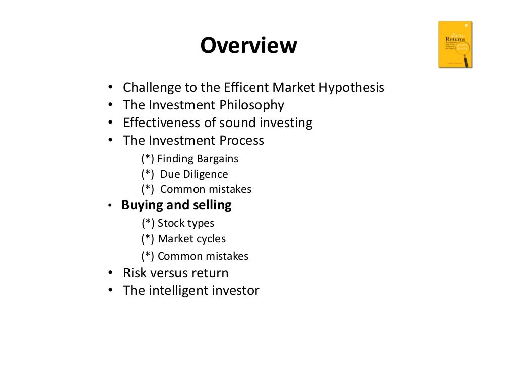Book presentation Excess Returns a comparative study of the methods…