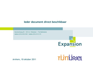 Ieder document direct beschikbaar Arnhem, 10 oktober 2011 