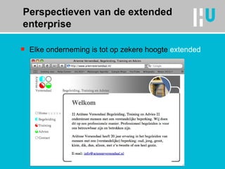 Perspectieven van de extended enterprise Elke onderneming is tot op zekere hoogte  extended 