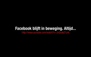 Facebook blijft in beweging. Altijd...
http://www.youtube.com/watch?v=JvQcabZ1zrk
 