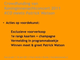  Kortingen, activering en eigen productiesKom je ook? // 16 Juni 2011 // Floris Kortie // Entrée // floris@entreeweb.nl  