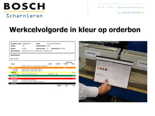 Werkcelvolgorde in kleur op orderbon 