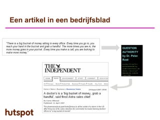 Een artikel in een bedrijfsblad
 
