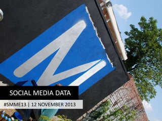 SOCIAL MEDIA DATA
#SMME13 | 12 NOVEMBER 2013

 