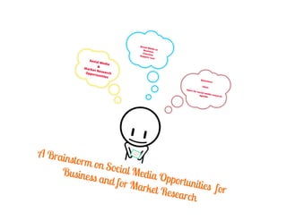 A brainstorm on social media opportunties for business and for market research