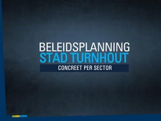 BELEIDSPLANNING

STAD TURNHOUT
CONCREET PER SECTOR

 