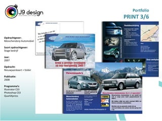 PortfolioGRAPHIC DESIGN 3/6Opdrachtgever:Crystal Trading B.V. (Booster)Soort opdrachtgever:AfstudeerbedrijfJaar:2009Opdracht:Productontwerp en –ontwikkeling van technisch winterondergoedPublicatie:Als product te koop bij sportzaken zoals Intersport, Perrysport en Sport2000 (in 2010/2011)Programma’s:Illustrator CS4