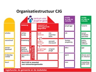 Organisatiestructuur CJG
Het CJG is meestal
een netwerkorganisatie
 