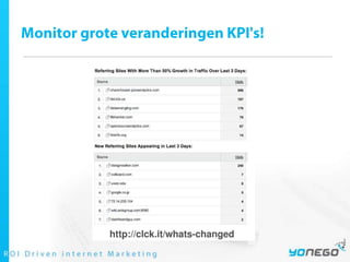 Monitor grote veranderingen KPI's!