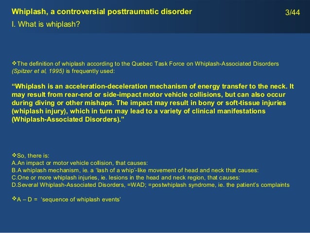 Whiplash A Controversial Posttraumatic Disorder Lezing Gegeven Do