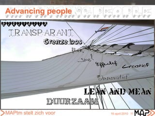 Advancing people




MAPtm stelt zich voor   16 april 2010 11
 