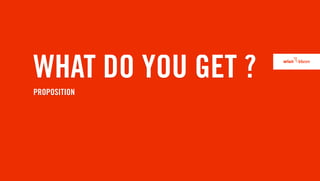 WHAT DO YOU GET ?
PROPOSITION
 