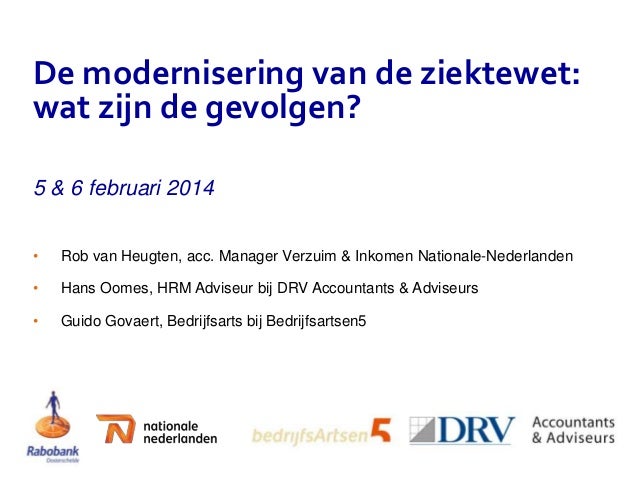 Presentatie modernisering van de ziektewet