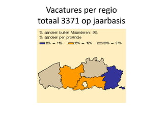 Vacatures per regio
totaal 3371 op jaarbasis
 