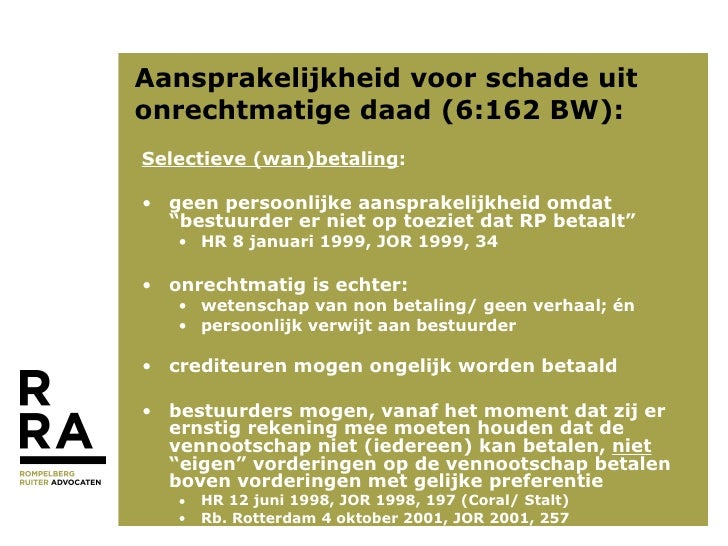 Aansprakelijkheid van bestuurders en commissarissen