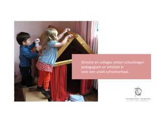 Directie en colleges zetten schenkingen
pedagogisch en artistiek in
voor een uniek schoolverhaal.
 