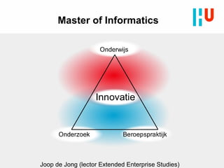 Master of Informatics Joop de Jong (lector Extended Enterprise Studies) 