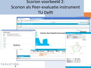 Scorion voorbeeld 2:
Scorion als Peer-evaluatie instrument
               TU Delft




 Rubrics
 