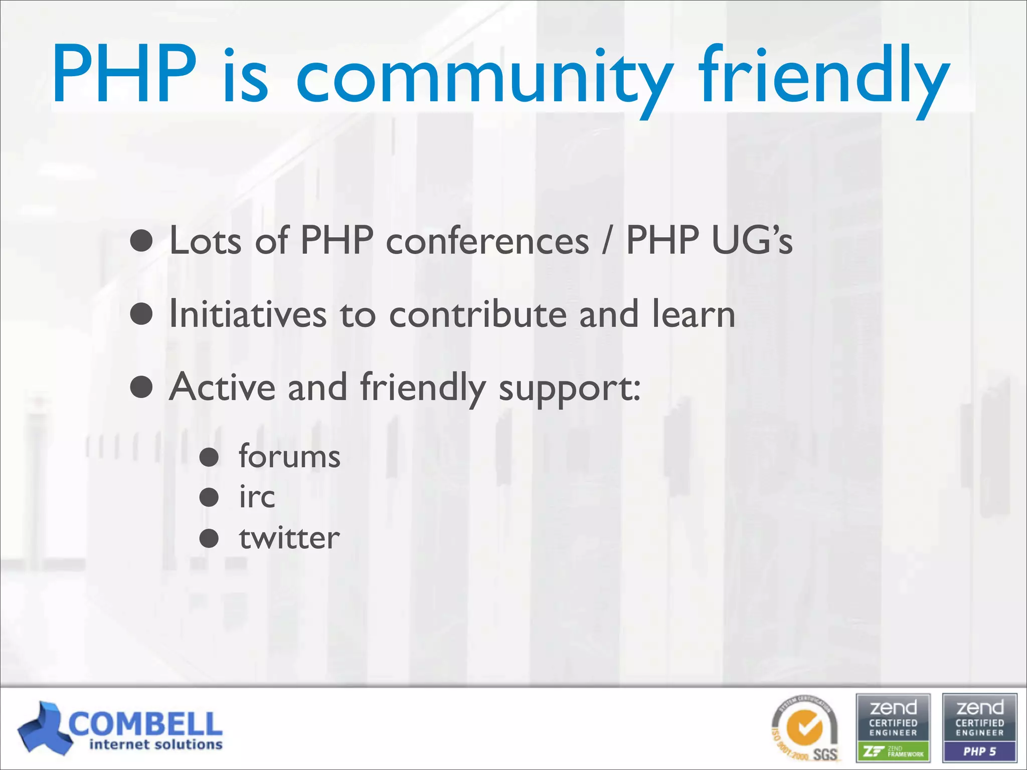 Professional PHP: an open-source alternative for enterprise development [Kortrijk]
