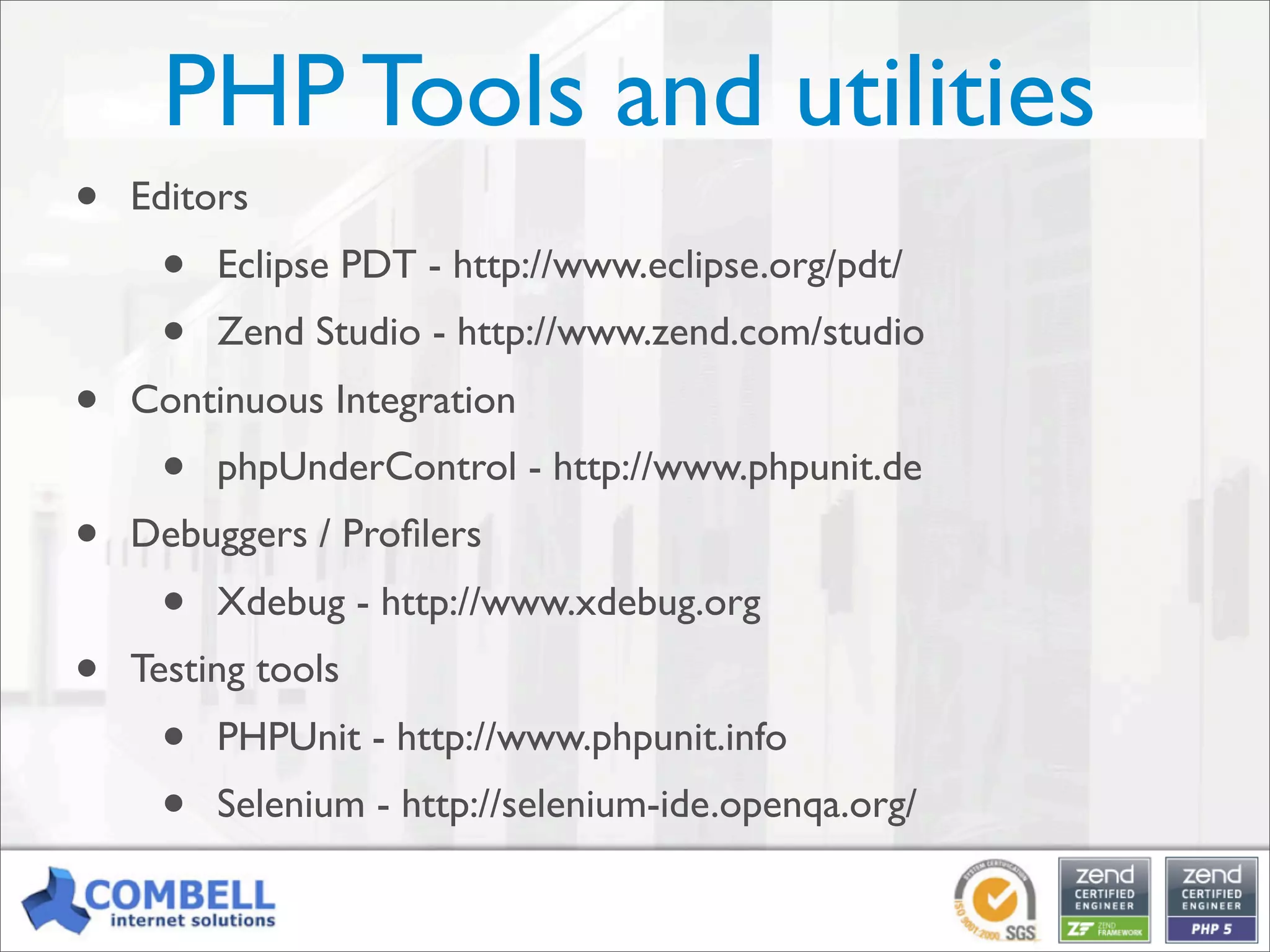 Professional PHP: an open-source alternative for enterprise development [Kortrijk]