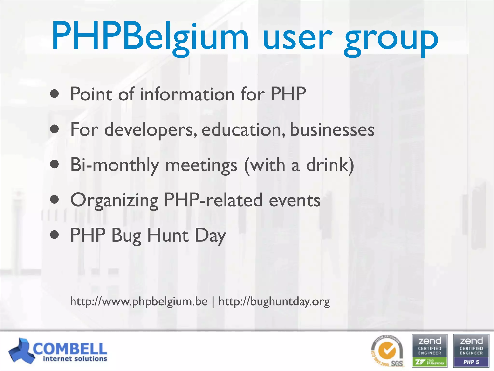 Professional PHP: an open-source alternative for enterprise development [Kortrijk]