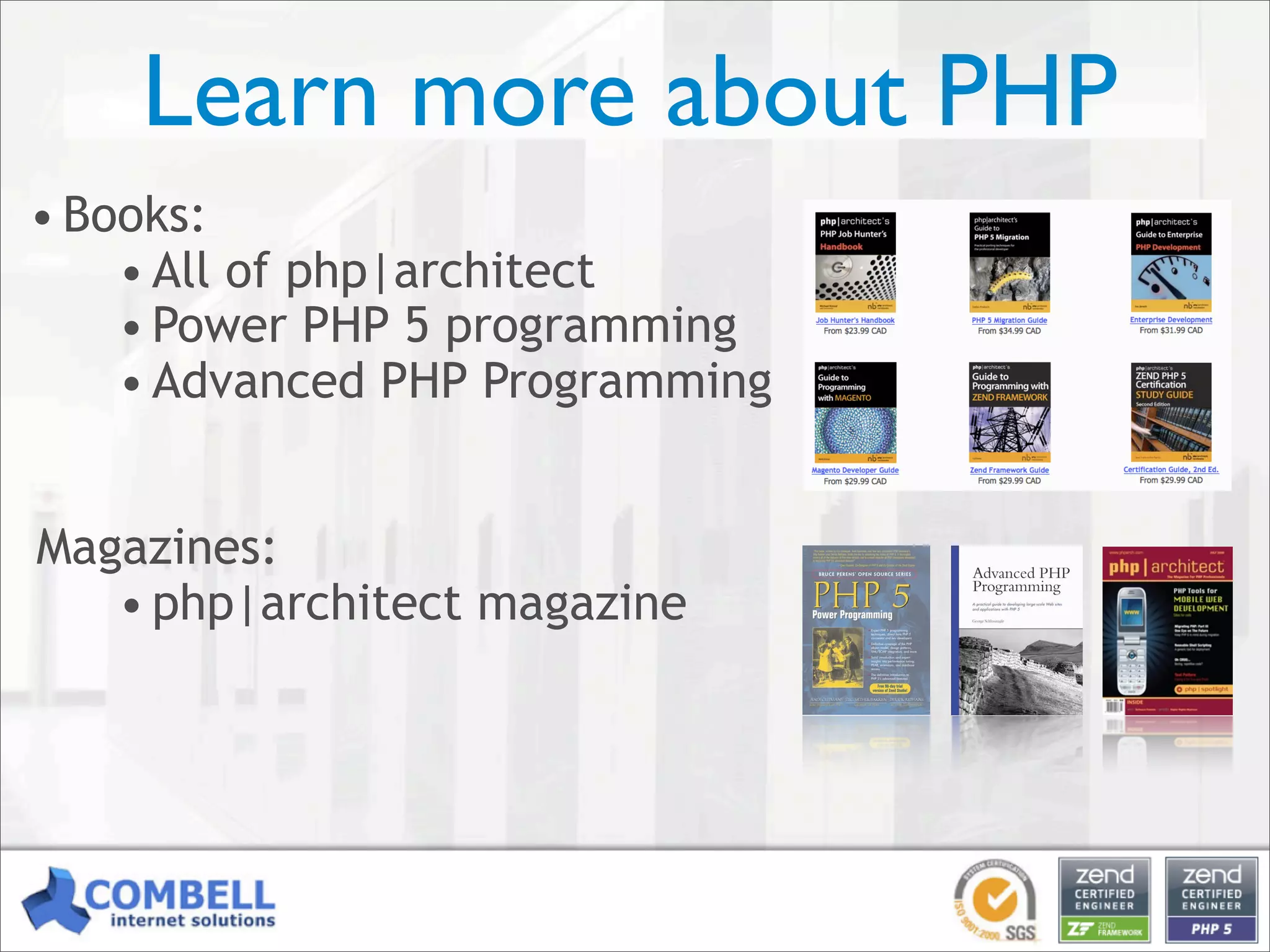 Professional PHP: an open-source alternative for enterprise development [Kortrijk]
