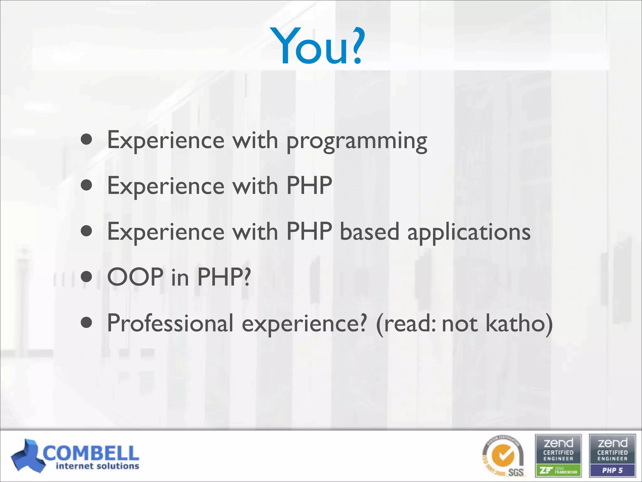 Professional PHP: an open-source alternative for enterprise development [Kortrijk]