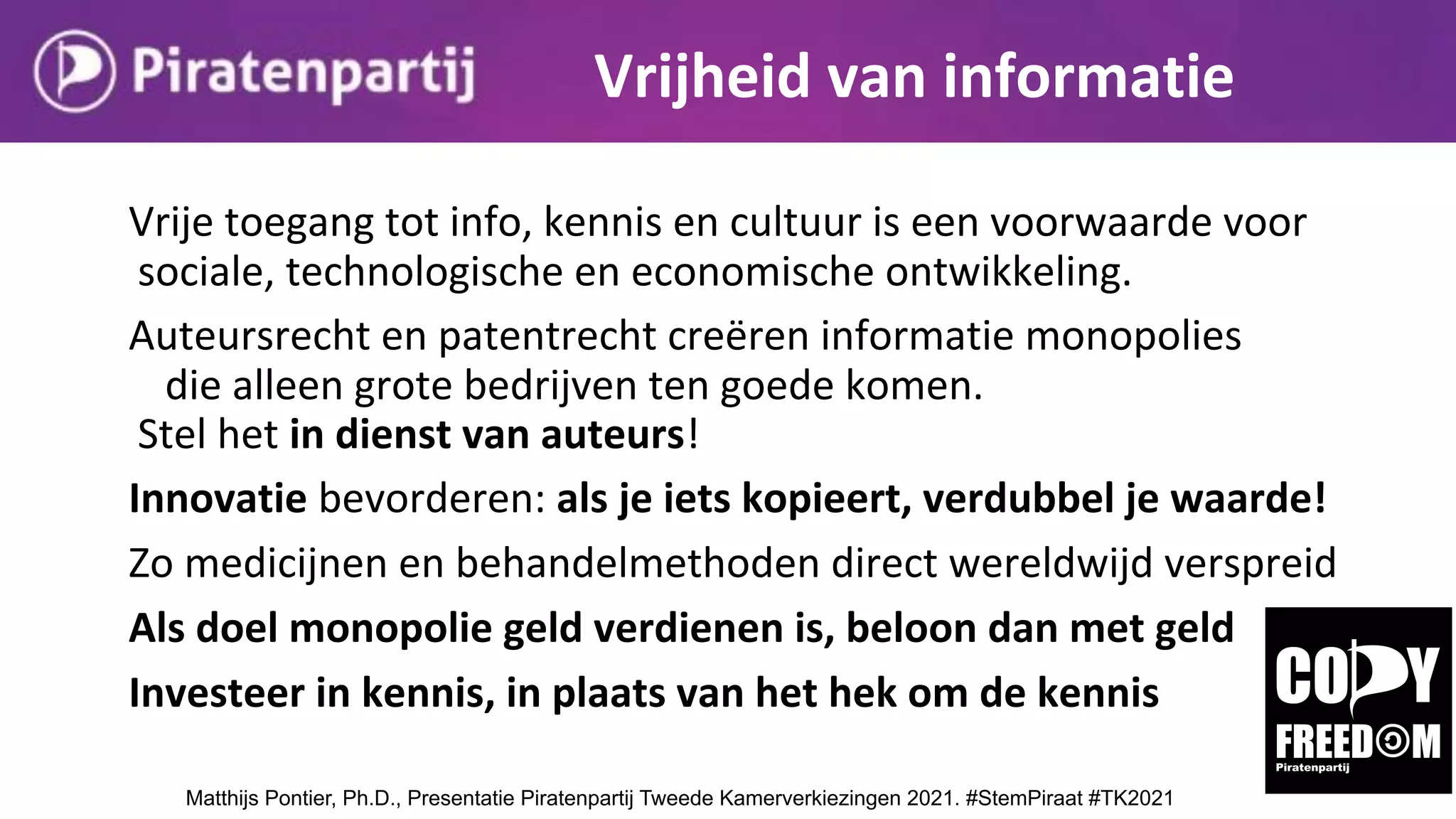 Piratenpartij presentatie programma en kandidaten Tweede kamerverkiezingen 2021