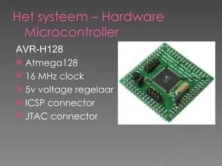 AVR-H128 Atmega128 16 MHz clock 5v voltage regelaar ICSP connector JTAC connector 