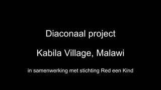 Diaconaal project
Kabila Village, Malawi
in samenwerking met stichting Red een Kind

 