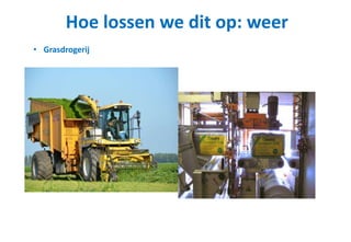Hoe lossen we dit op: weer
• Grasdrogerij
 