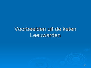 Voorbeelden uit de keten Leeuwarden 