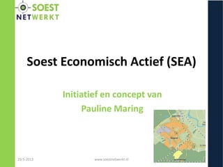 Soest Economisch Actief (SEA)
Initiatief en concept van
Pauline Maring
23-5-2013 www.soestnetwerkt.nl 1
 