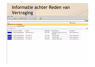 Informatie achter Reden van
Vertraging
 