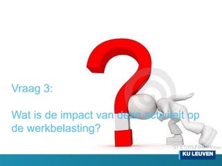 Vraag 3:
Wat is de impact van deze activiteit op
de werkbelasting?
 