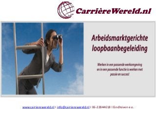 www.carrierewereld.nl I info@carrierewereld.nl I 06-22844618 I Eindhoven e.o.

 
