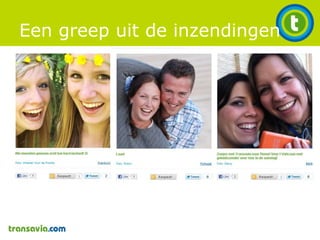 Een dag bij transavia.com	25 man uitgenodigd op de koffieProgramma:OntvangstTaart en koffieInventariseren vragenPresentatie slogan campagne + adresseren vragenLunchPresentatie Social Media ExpertRondleiding Hangar