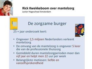Rick Kwekkeboom over mantelzorg
Lector Hogeschool Amsterdam
 