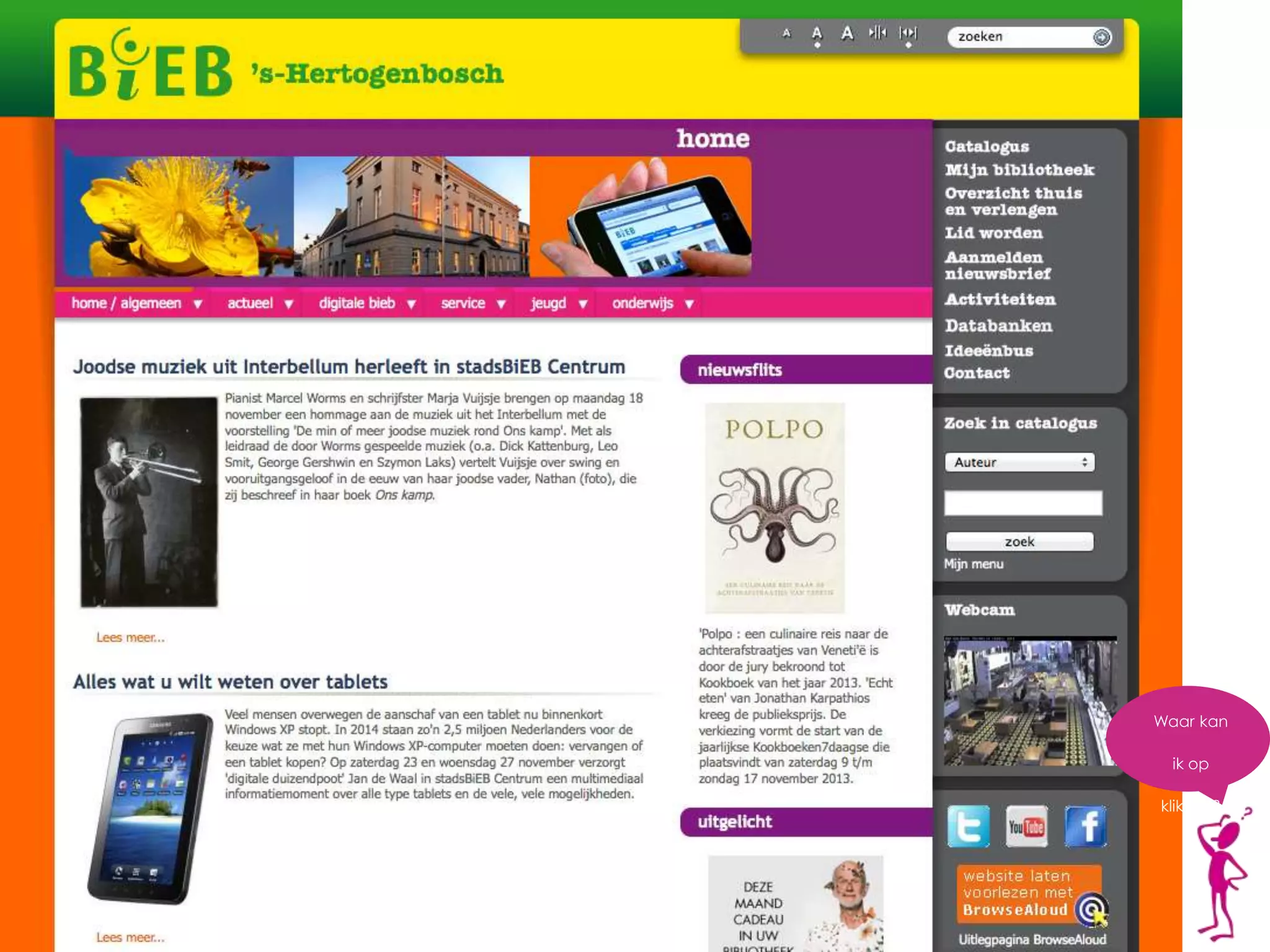 Waar kan
ik op
klikken?
 