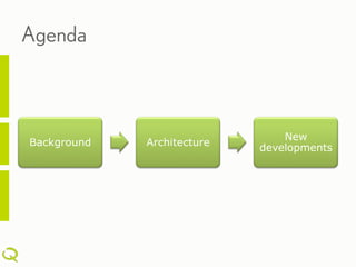 Agenda



                                New
Background   Architecture
                            developments
 