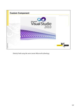 Entirely built using the most current Microsoft technology.




                                                              19
 