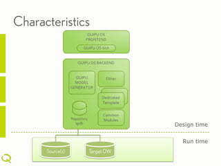 Characteristics




                              Design time


                                Run time
      Source(s)   Target DW
 
