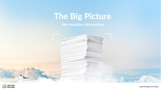 The Big Picture
We visualize informa0on
www.thebigpicture.design
 