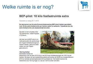 Welke ruimte is er nog?
 