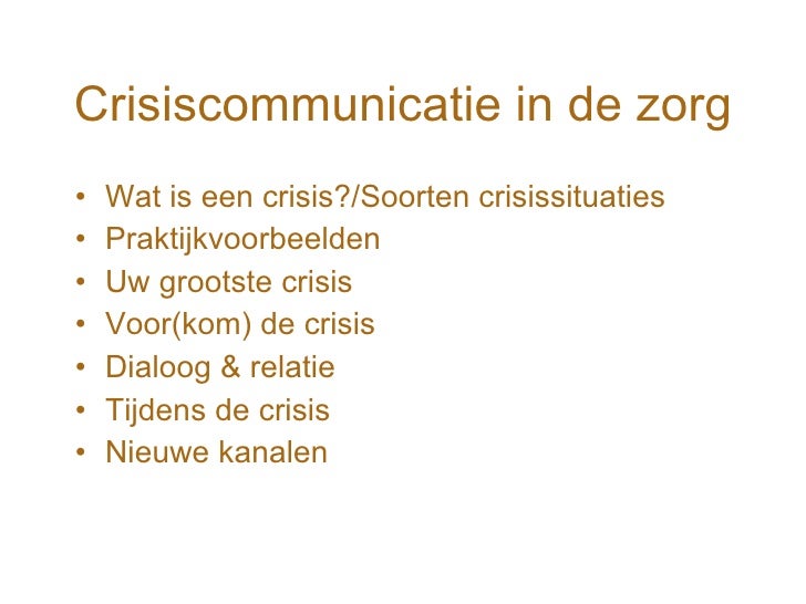Onvoorziene En Crisissituaties In De Zorg Voorbeelden
