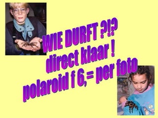 WIE DURFT ?!? direct klaar ! polaroid f 6,= per foto 
