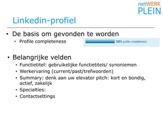  Linkedin-profielDe basis omgevondentewordenProfile completeness