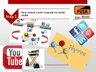 • Deze content wordt verspreid via sociale
           media
Stap 2
 