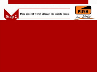 Deze content wordt uitgezet via sociale media
Stap 2
 