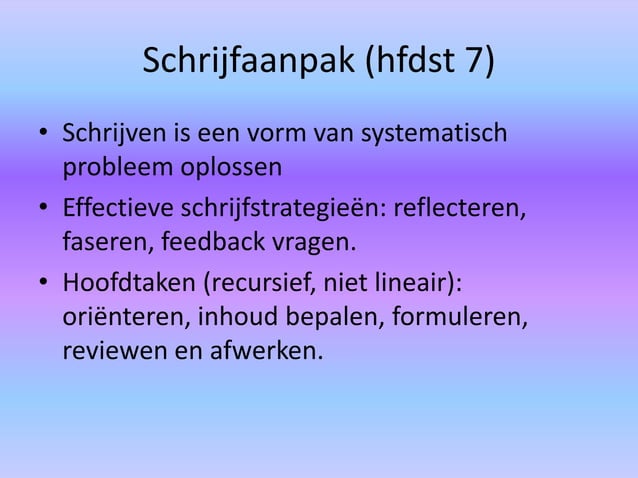 Presentatie workshop schrijfaanpak | PPT